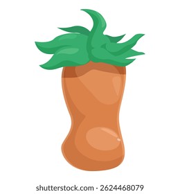 Funny cartoon hazelnut character showing a funny hairstyle, a funny illustration for kids