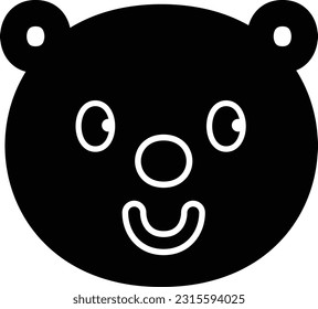 Graciosa Caricatura de la cabeza de un oso. Icono de carátulo dibujado a mano