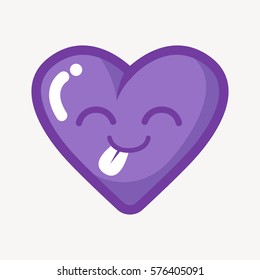 funny cartoon heart with expression, heart icon, 