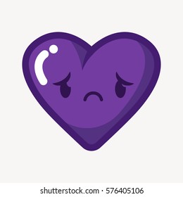 funny cartoon heart with expression, heart icon, 