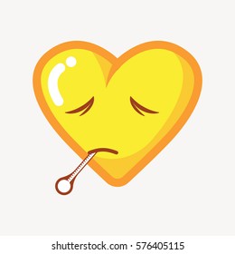 funny cartoon heart with expression, heart icon, 