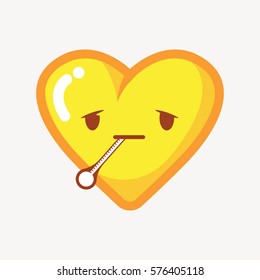 funny cartoon heart with expression, heart icon, 