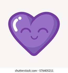 funny cartoon heart with expression, heart icon, 