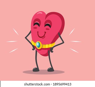 Funny Cartoon Heart Proudly Wearing An Engagement 
Ring. Engagement party invitation design template
