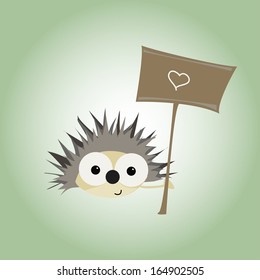 funny cartoon hedgehog.