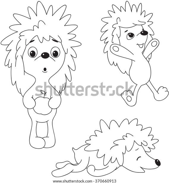 Funny Cartoon Hedgehog Coloring Book Kids Stock Vector (Royalty Free) 370660913 Funny Cartoon Hedgehog Coloring Book Kids Stock Vector (Royalty Free) 370660913