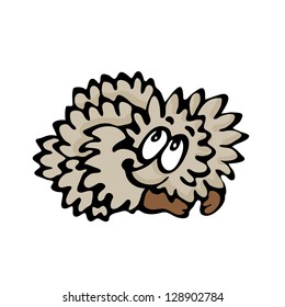 Funny cartoon hedgehog. Illustration on white background