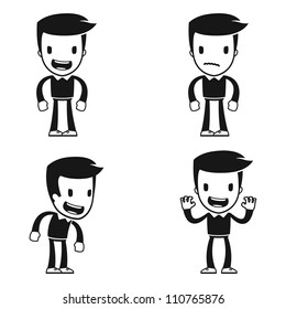 lustige Cartoon Helfer in verschiedenen Posen für die Verwendung in Werbung, Präsentationen, Broschüren, Blogs, Dokumente und Formen, etc.