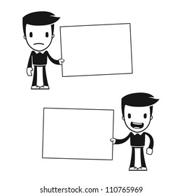 funny cartoon helper man in various poses for use in advertising, presentations, brochures, blogs, documents and forms, etc.