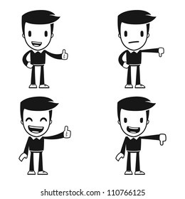 funny cartoon helper man in various poses for use in advertising, presentations, brochures, blogs, documents and forms, etc.