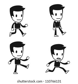 funny cartoon helper man in various poses for use in advertising, presentations, brochures, blogs, documents and forms, etc.