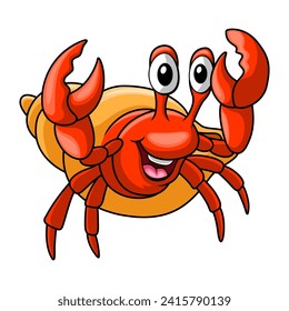 funny cartoon hermit crab smile