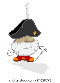 funny cartoon hero. old general