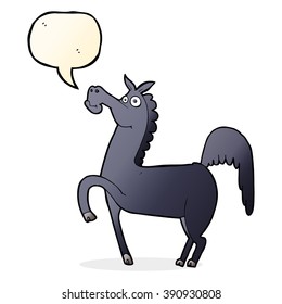 caballo de caricatura divertido con burbuja de habla