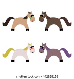 Funny cartoon horse. Vector.