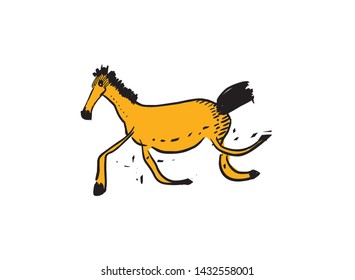 Funny cartoon horse vector illustration