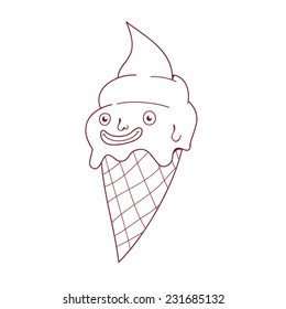 Funny cartoon ice cream