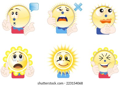 funny cartoon icon set