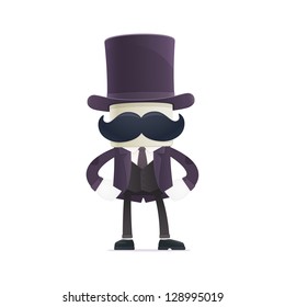 funny cartoon illusionist in various poses for use in advertising, presentations, brochures, blogs, documents and forms, etc.