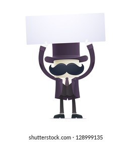 funny cartoon illusionist in various poses for use in advertising, presentations, brochures, blogs, documents and forms, etc.