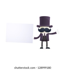 funny cartoon illusionist in various poses for use in advertising, presentations, brochures, blogs, documents and forms, etc.