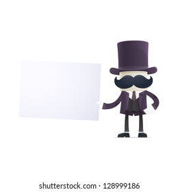 funny cartoon illusionist in various poses for use in advertising, presentations, brochures, blogs, documents and forms, etc.