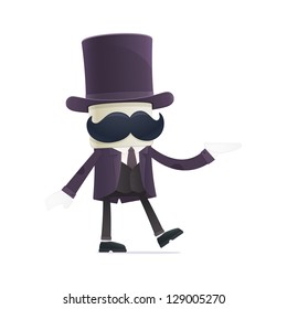 funny cartoon illusionist in various poses for use in advertising, presentations, brochures, blogs, documents and forms, etc.