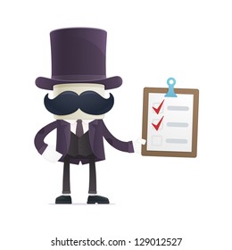 funny cartoon illusionist in various poses for use in advertising, presentations, brochures, blogs, documents and forms, etc.