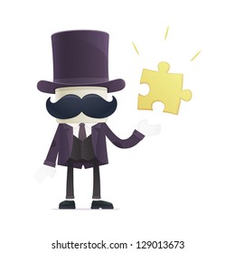 funny cartoon illusionist in various poses for use in advertising, presentations, brochures, blogs, documents and forms, etc.