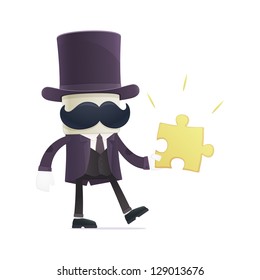 funny cartoon illusionist in various poses for use in advertising, presentations, brochures, blogs, documents and forms, etc.