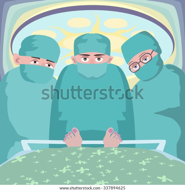 Funny Cartoon Illustrating Impression Patient Operating