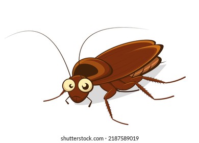 funny cartoon illustration of a cockroach