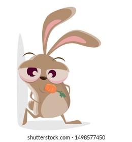 funny cartoon illustration of a cool rabbit