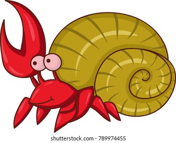 funny  cartoon illustration of a crab