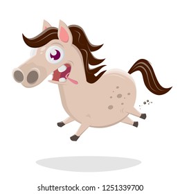 funny cartoon illustration of a crazy horse