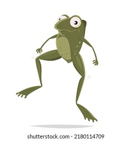 funny cartoon illustration of a frog