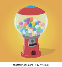 Funny Cartoon Illustration Gumball Machine Stock Vector (Royalty Free ...