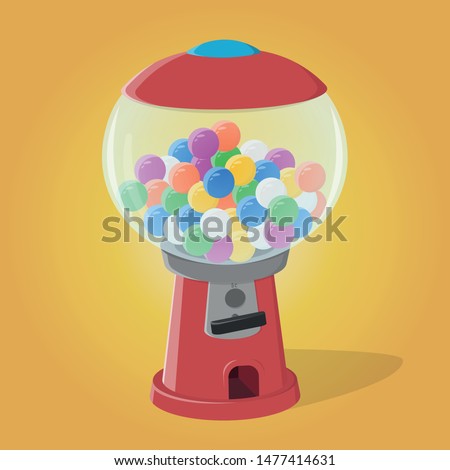 funny cartoon illustration of a gumball machine