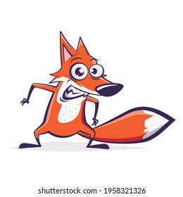 Funny Cartoon Illustration Of A Naughty Fox