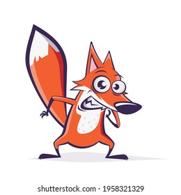 Funny Cartoon Illustration Of A Naughty Fox