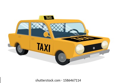 Funny Cartoon Illustration Taxi Stock Vector (royalty Free) 1586467114 