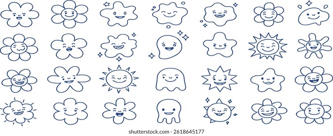 funny cartoon illustrations with smiling character and mascots Vector logo design template and graphic elements for advertising, branding, posters and banners