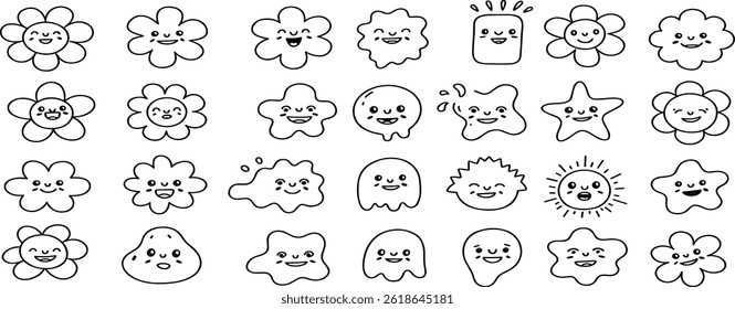 funny cartoon illustrations with smiling character and mascots Vector logo design template and graphic elements for advertising, branding, posters and banners