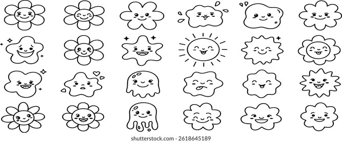 funny cartoon illustrations with smiling character and mascots Vector logo design template and graphic elements for advertising, branding, posters and banners
