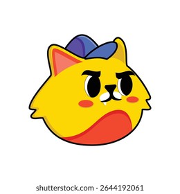 funny cartoon image of a cat wearing a hat