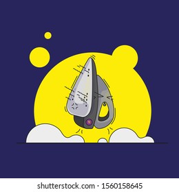 funny cartoon iron flatiron vector