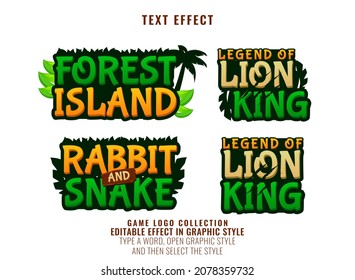 funny cartoon jungle game logo title collection text effect