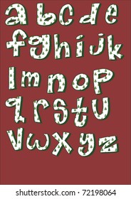 Funny cartoon kids alphabet with pear pattern