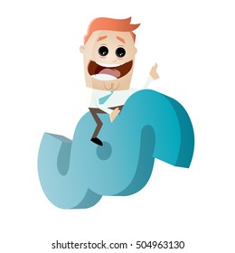 funny cartoon lawyer riding a paragraph sign