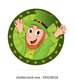 Funny cartoon leprechaun for saint patrick day. Vector